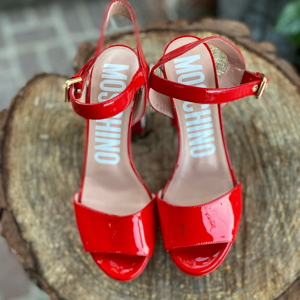 Brand new red Moschino pump